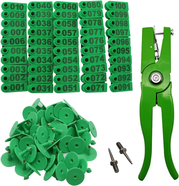 Sheep Ear Tag 001-100 Number Plastic Livestock Tags for Cow Cattle Sheep Goats P