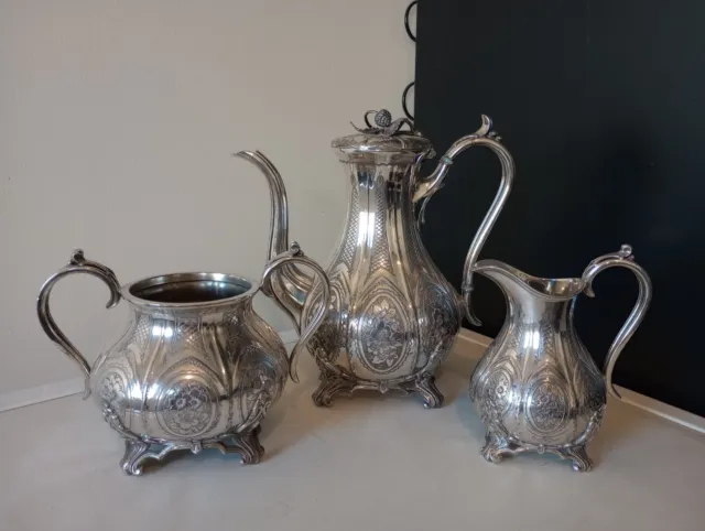 An Electro Plated James Dixson And Sons 3 Piece Tea Set