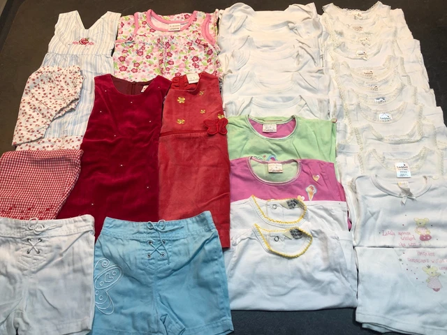 Bellissimo pacchetto di vestiti per ragazza 1-2 anni 10 gilet coccinella pizzicata, abito SUCCESSIVO +