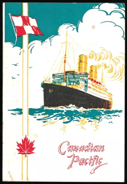Canadian Pacific Duchess Of York Steamship Cruise Menu August 1939
