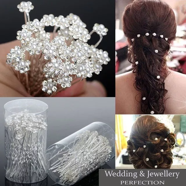 Alfileres para el cabello de flor para boda dama de honor cristal diamantes perlas clips para novia empuñaduras