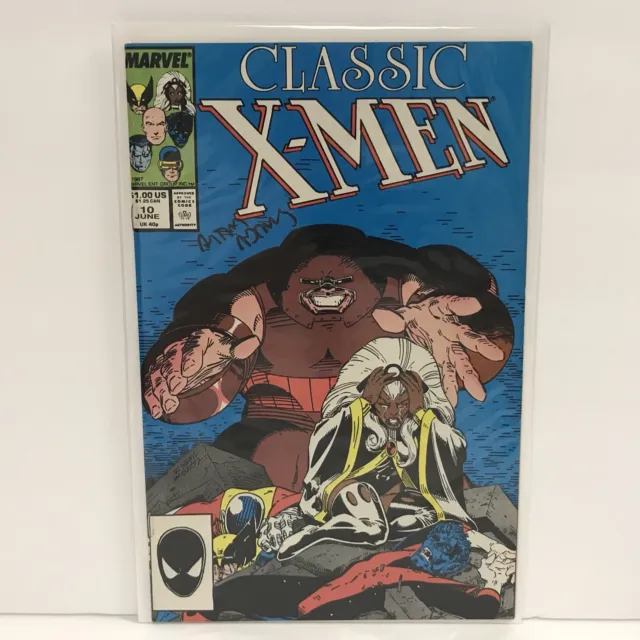 Classic X-Men #10 Juggernaut Vs Storm Wolverine Signed By Art Adams Nm 1987