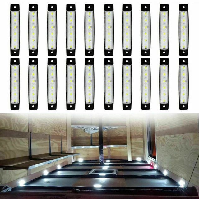 20x Marine Boat 6 LED Lamp Cabin Deck Courtesy Light Stern Transom Lights White