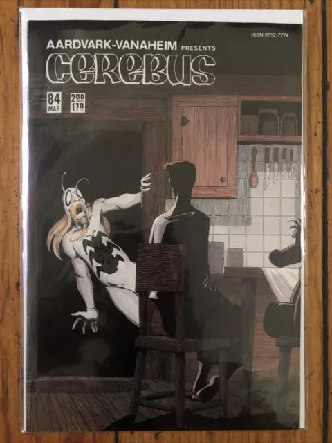 Cerebus #84 (1986 Aardvark-Vanaheim) Dave Sims & Gerhard, Spider-Roach Cover, FN