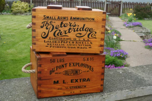 Uk Handmade Vintage Wood Rustic Storage Boxes  Army Sporting Crate Chest Trug