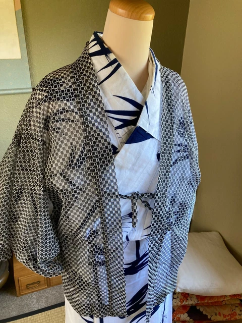 FUNKY Japanese HAORI summer mesh - USA SHIP cosplay chado ikebana dressup kimono