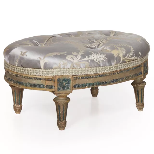 18th century French Louis XVI Painted Footstool