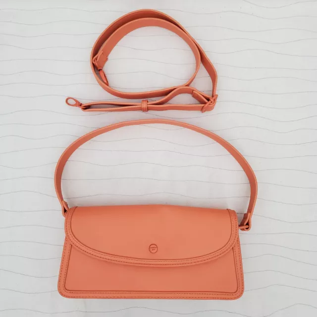 Madden Girl Womens Orange Faux Leather Handbag / Cross Body Purse Bag EUC