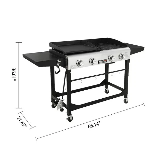 ROYAL GOURMET 4BURNER Portable Flat Top Propane Gas Grill Griddle