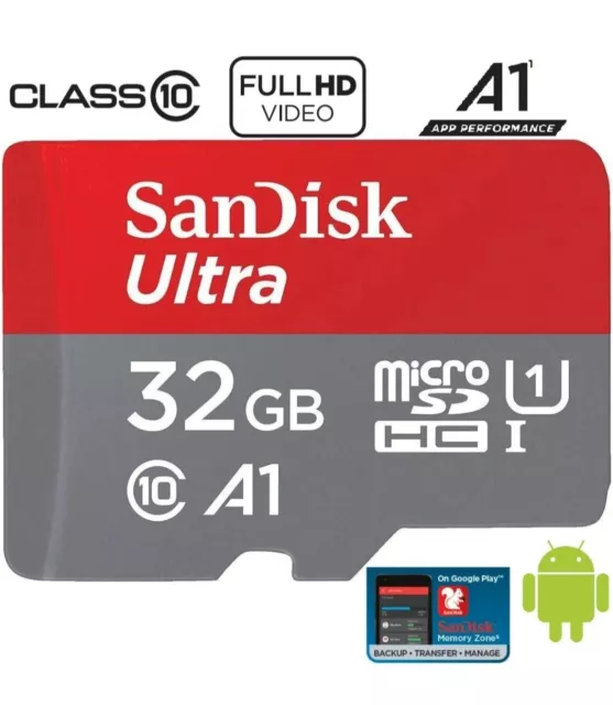 Micro SD 32GB SANDISK  SDHC ULTRA UHS-I ORIGINALE SanDisk Classe 10 120MB/s