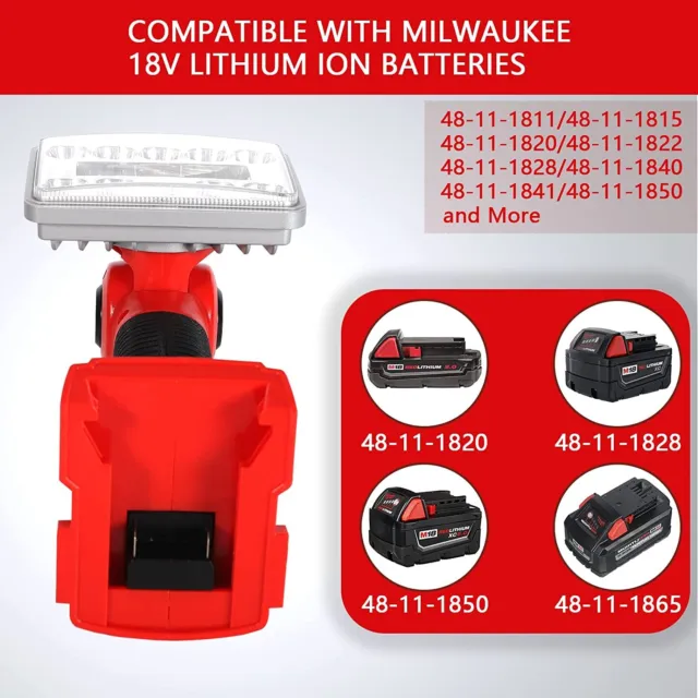 1000LM for Milwaukee Li-Ion Battery Cordless M18 18V Work Light Camping Lamp 9W 3
