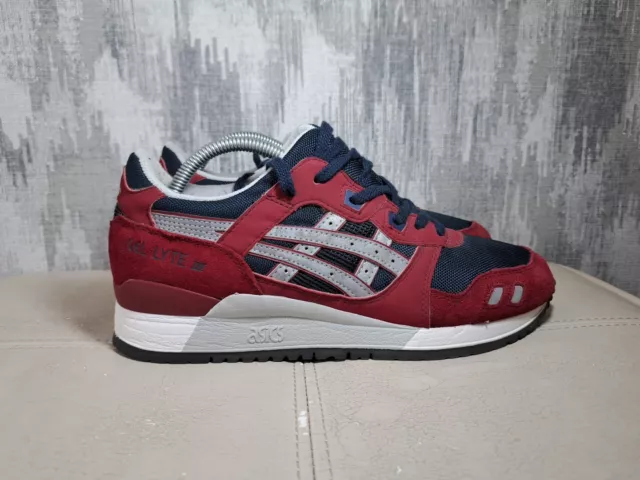 Mens Asics Gel-Lyte III Trainers Size Uk 8 Red/Navy