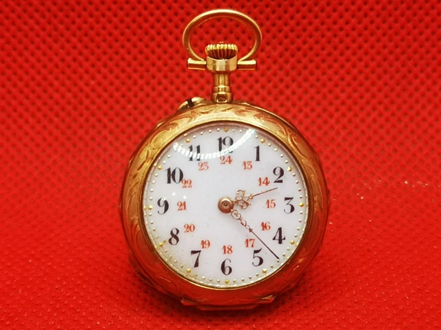 ANCIENNE MONTRE DE dame à gousset en or Poinçon Tête De Cheval