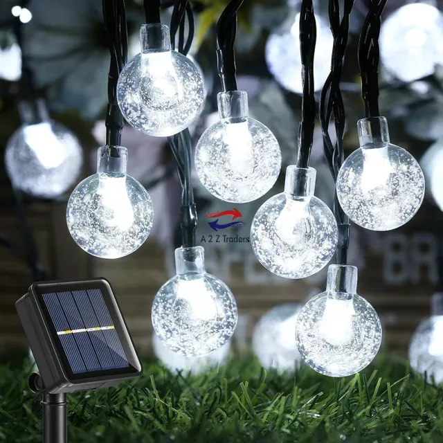 LED String Lights SOLAR POWERED Retro Bulb Garden Fairy Ball Hanging Lamp XMAS