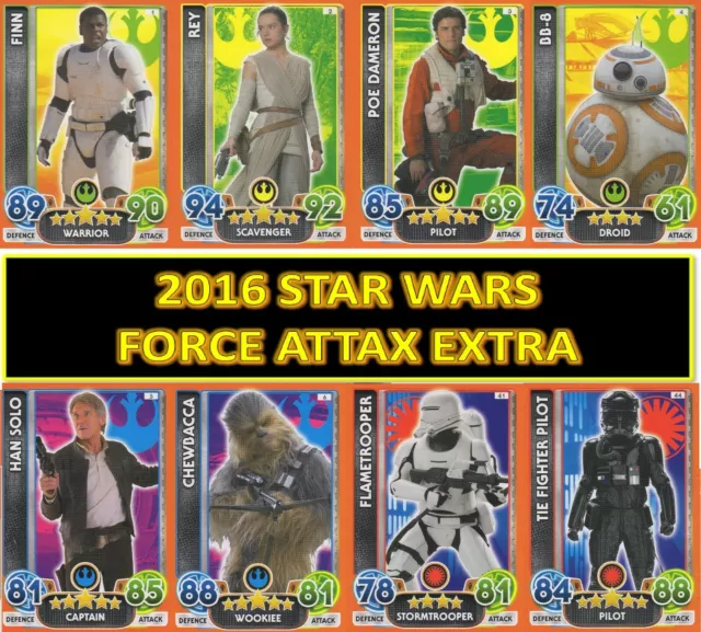 Topps 2016 STAR WARS FORCE ATTAX EXTRA base & Holo Foil cards