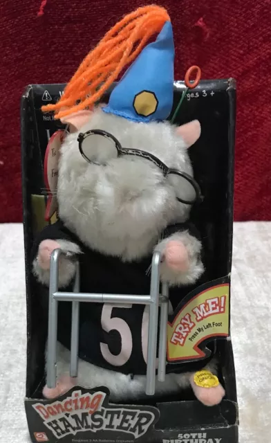 Gemmy Dancing Hamster 50th BIRTHDAY Animated Singing They Say its your Birthday