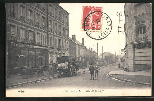 CPA Deuil, Rue de la Gare, vue de la rue
