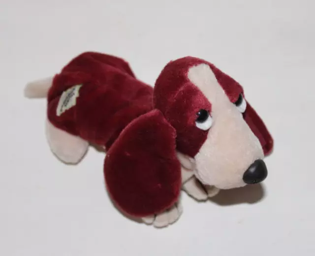 Applause Hush Puppies Plush Dog Basset Hound Stuffed Animal Sad Eyes Pink Burgun