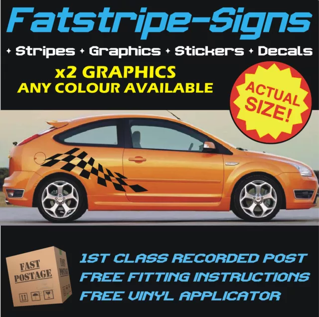 to fit FORD FOCUS ST RS CHECKER VINYL CAR GRAPHICS STRIPES DECALS STICKERS D 1.8