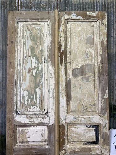 Antique French Double Doors (43.5x93) Raised Panel Doors, European Doors A319