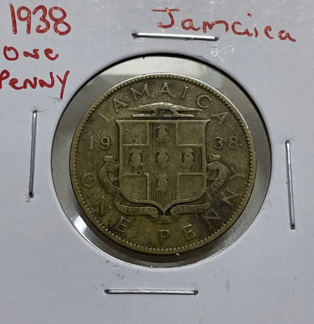 1938 JAMAICA 🇯🇲 Jamaican One 1 Penny VI Coin Under British 🇬🇧