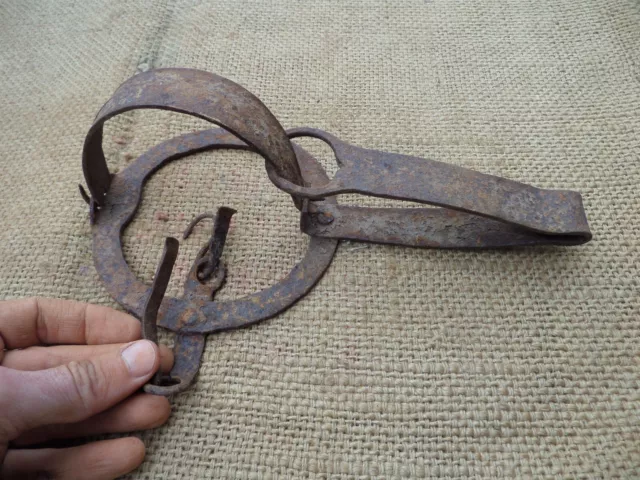 Antique Vintage Wrought Iron Animal Trap Blacksmith Hand Forged