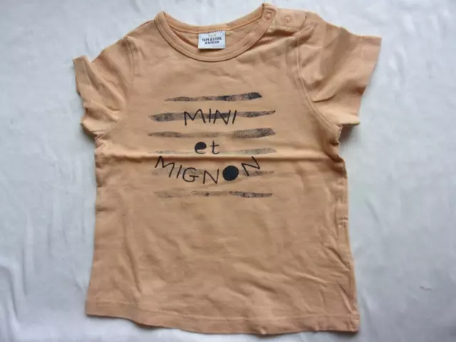 Réf.213  T-SHIRT Bébé Garçon manche courte fantaisie Marque T A O   18 Mois