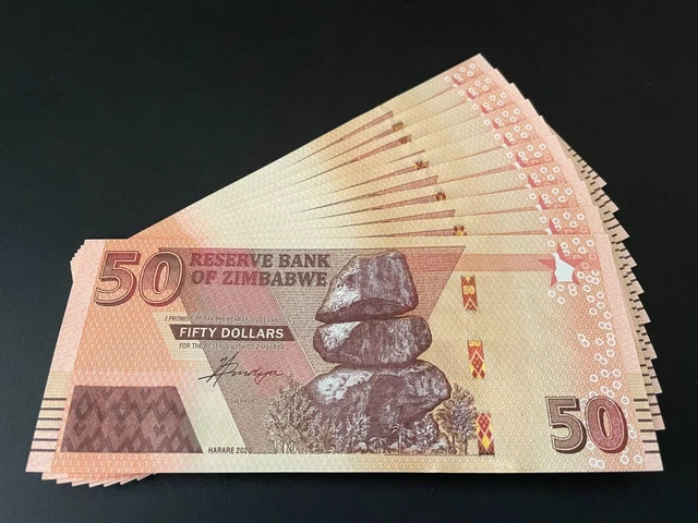 Zimbabwe  10 x 50 Dollars 2021 - P- 105 -  Lot 10 PCS UNC