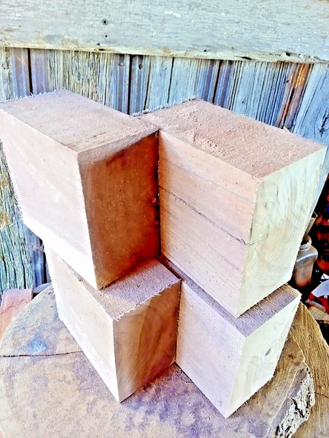 NOGAL NEGRO 4 CUENCO REAL +/- 16% MC BLANCOS TORNO BLOQUES DE GIRO 6 x 6 x 3 1/2