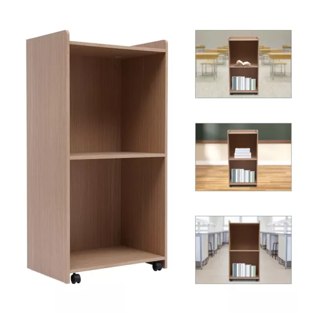 Portable Rolling Table Wooden Podium Mobile Standing Laptop Desk Presentation US