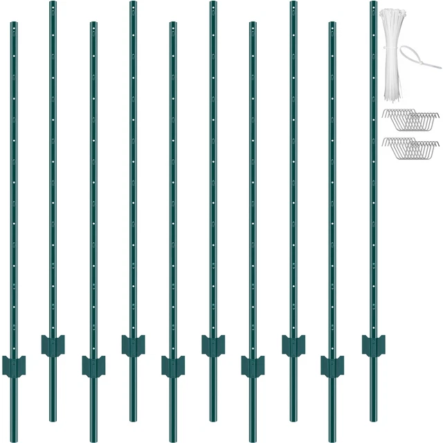 Kit de poteaux de clôture en métal Lot de 2 Vert - Grillages (13911861