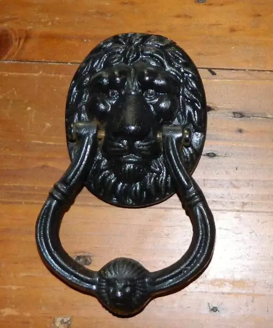 VINTAGE Antique  Brass Lion Door Knocker