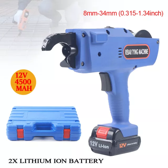 Automatic Rebar Tier Tying Machine Strapping Computer w/Electric +2 Batteries