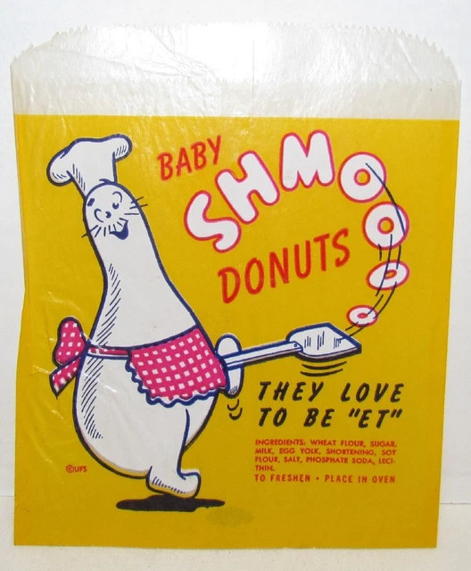 1950s Shmoo Donuts Wrapper "They Love to Be Et" Al Capp, Lil Abner