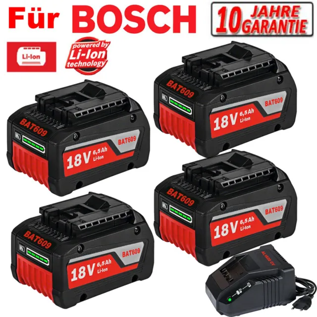 4X 6,5Ah für Bosch 18V Original Akku Professional GBA GSR GSB BAT618 BAT609 5Ah