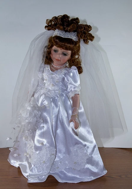 Collector's Choice Bridal Doll Porcelain 16" Limited Edition With Stand