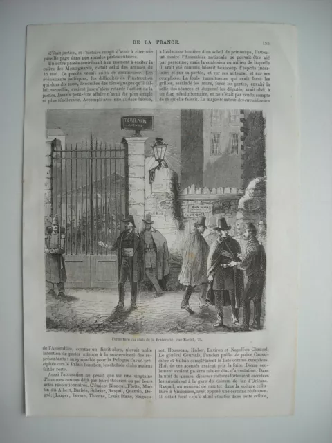 1864 Engraving. Vincennes May 15 Accuses Departure For Bourges. Closure 2