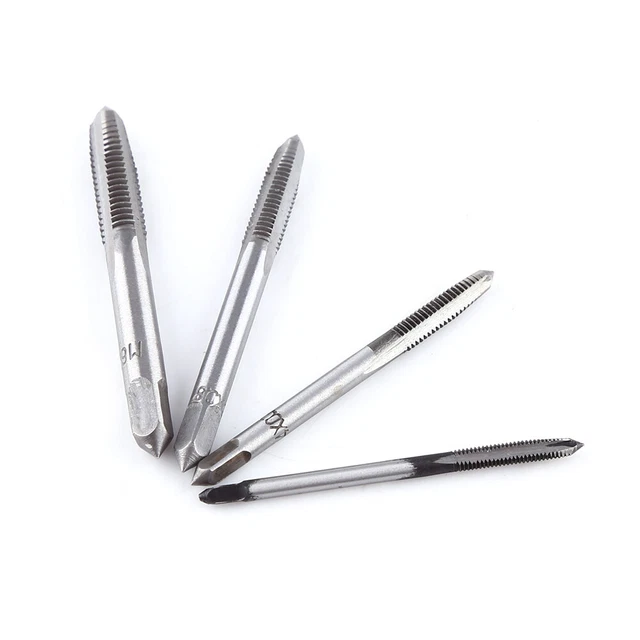 Hand Screws Thread Tap Wrench Handle With 4pcs Straight Flute Taps M3/M4/M5/M6