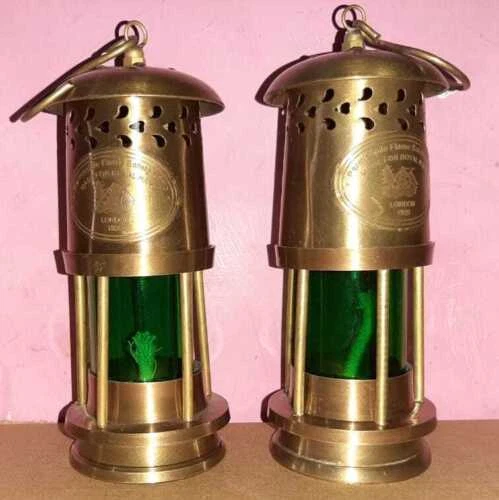 Set mit 2 Einheiten Antik Messing Minor Oil Lamp Nautical Maritime Ship...