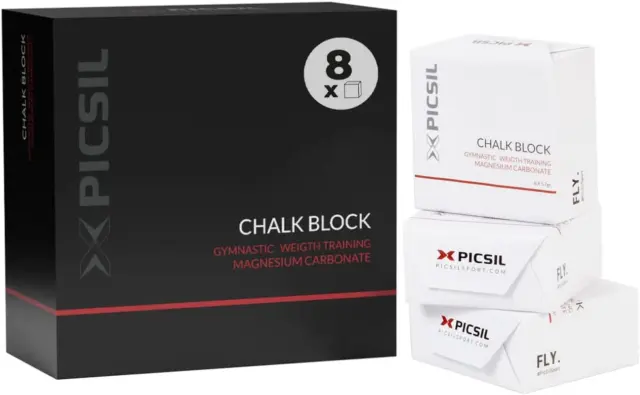 PICSIL Chalk Block, Magnesio in Blocco O Polvere per Ginnastica, Arrampicata, So