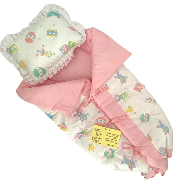 VTG Ginger Snap Gallery Baby Girl Blanket Play Pen Pad Sleeping Bag Handmade NW