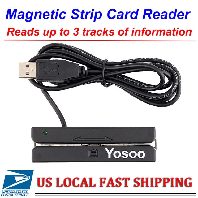 USB 3-Track Magnetic Credit Card Reader Mini Mag Stripe  Magstripe MSR90 USA