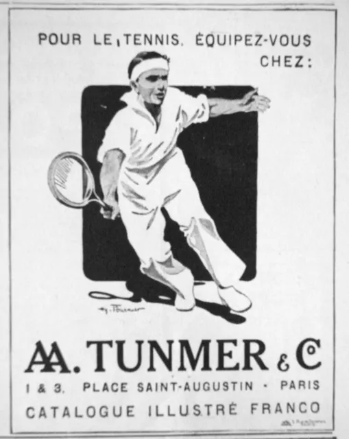 Publicité De Presse 1914 Aa.tunmer & C° Pour Le Tennis Raquettes Et Le Sports