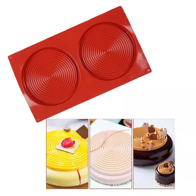 Large Silicone Cake Mold Discs Biscuit Mould 2 Holes Round Chocolate M#DC