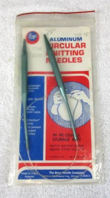 29” BOYE Circular Knitting Needles Size 8 Old Stock USA 7350 Vintage  Aluminum