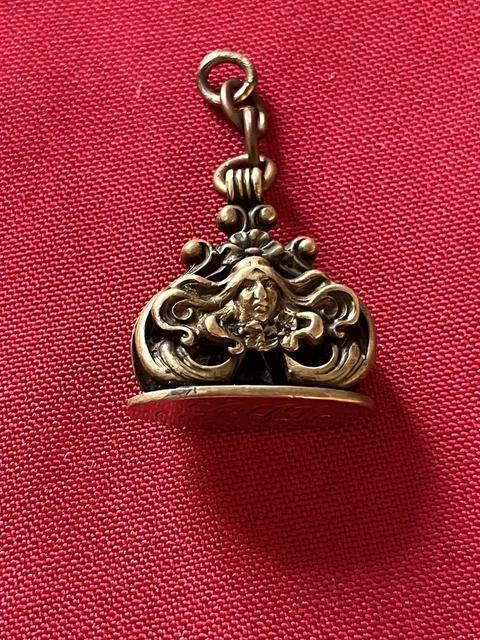 Cachet Ancien En Argent Massif - Chatelaine De Montre à Gousset - XIXème Siècle - Excellent état