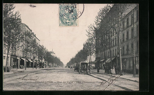 CPA Charenton, Rue de Paris 1904