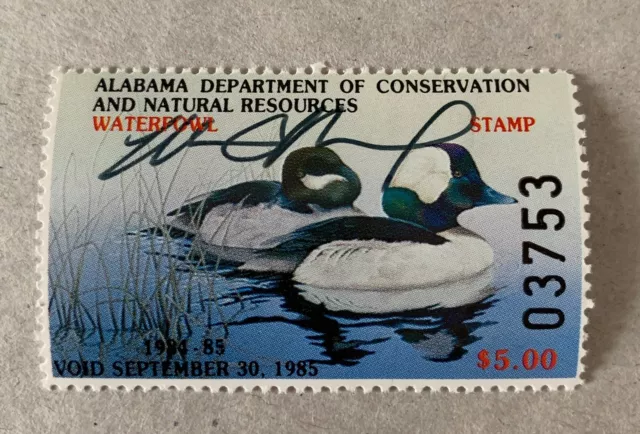 WTDstamps - ALABAMA 1984 - State Duck Stamp - Mint OG NH **ARTIST SIGNED**