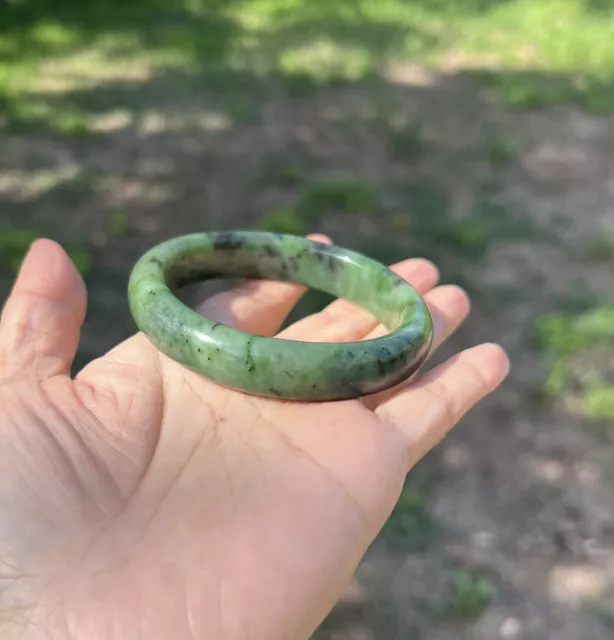 Authentic Russian Siberian Nephrite Jade Bangle 57mm Bracelet D111 3