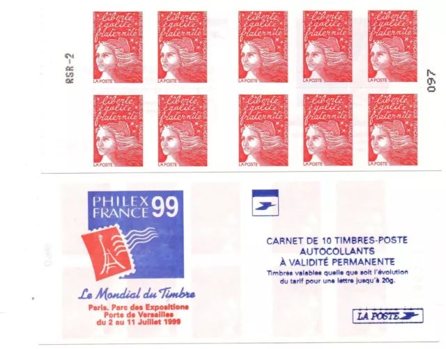 CARNET FRANCE 2874-C6 MARIANNE ROUGE DE BRIAT POUR AFFRANCHIR 10